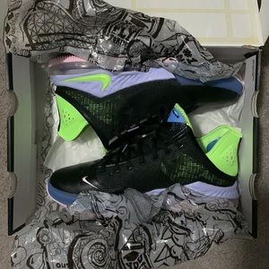 Nike LeBron XIX low, black with green, pink and purple. Size 12 NWB